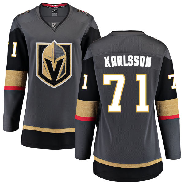 Women Vegas Golden Knights 71 Karlsson Fanatics Branded Breakaway Home gray Adidas NHL Jersey